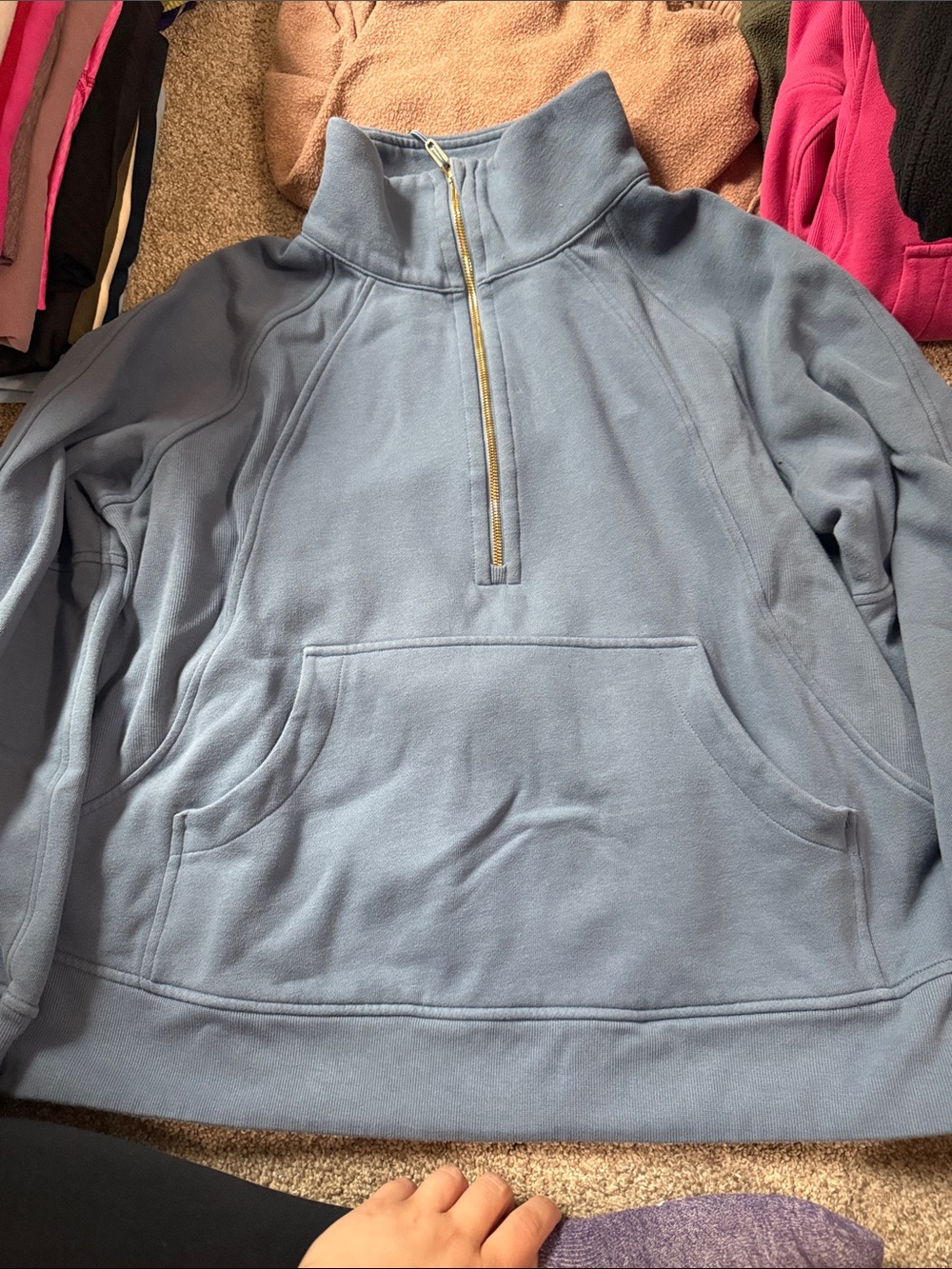 Lululemon Half-Zip Pullover Sweatshirt in Dusty Blue